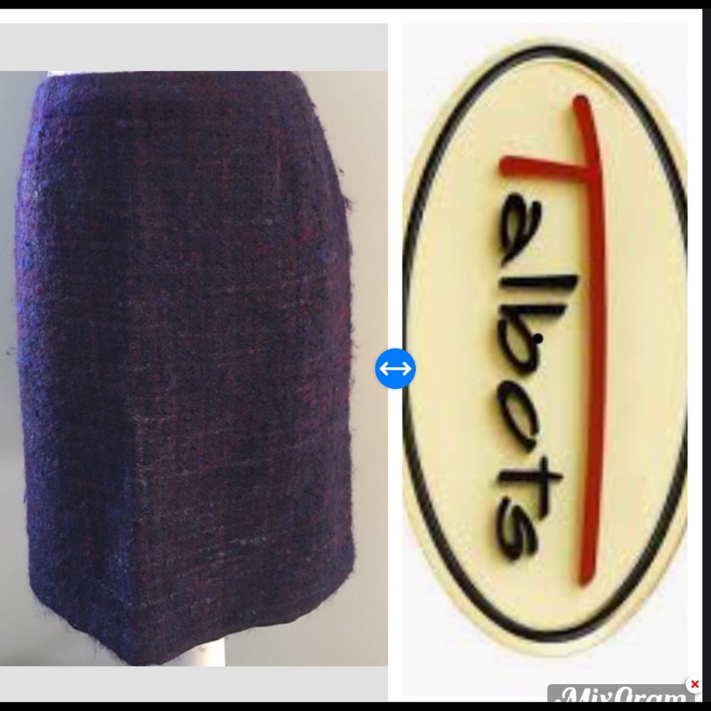 Talbots sz 12 wool/mohair multi colored skirt.